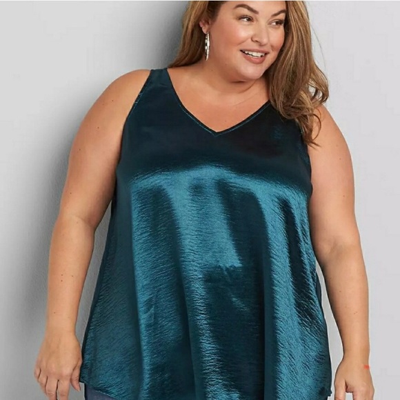 Lane Bryant Tops - NWT LANE BRYANT Swing Metallic Teal Tank Top 18